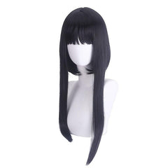 Long Straight Wig With Braids Synthetic Wig With Bangs