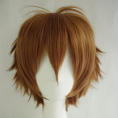 Brown Cosplay Wig Fluffy Heat Resistant With Bangs Hair For Party