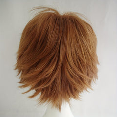 Brown Cosplay Wig Fluffy Heat Resistant With Bangs Hair For Party