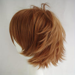 Brown Cosplay Wig Fluffy Heat Resistant With Bangs Hair For Party
