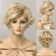 Short Curly Bob Wig Synthetic Wig With Bangs Anime Cosplay Wig