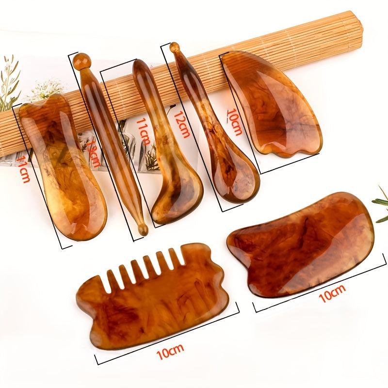 7pcs Resin Gua Sha Tool Set for Face & Body