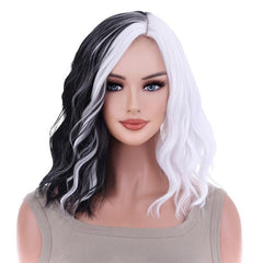 Two Tone Long Bob Wig with Bangs for Daily Use Party Cosplay Halloween