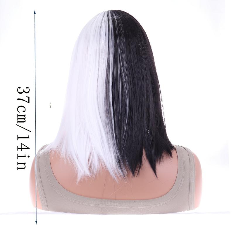 Two Tone Long Bob Wig with Bangs for Daily Use Party Cosplay Halloween