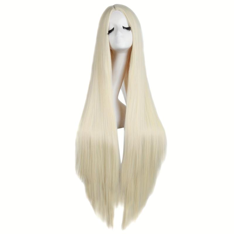 Long Curly Wig For Women Middle Part Wavy Natural Synthetic Hair Red Purple