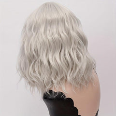 Short Grey Wavy Cosplay Red Wig Women 8 Colors Synthetic Hair