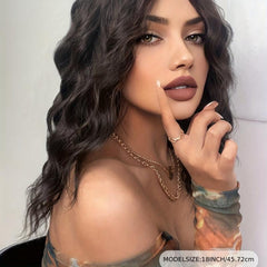 45 72 Cm Shoulder Length Curly Wavy Synthetic Wig Grey