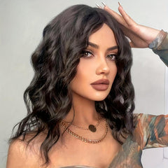 45 72 Cm Shoulder Length Curly Wavy Synthetic Wig Grey