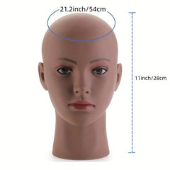 Male Bald Mannequin Head T Pins Display