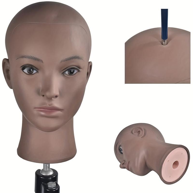 Male Bald Mannequin Head T Pins Display