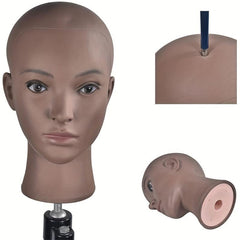 Male Bald Mannequin Head T Pins Display