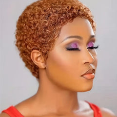 150 Density Short Curly Wavy Human Hair Wig Non Lace Wigs
