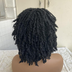 Short Dreadlock Wig Ombre Red Honey Blonde Curly Synthetic Wig