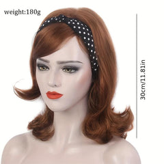 Short Curly Bob Cut Wig With Bangs Synthetic Wig Heat Resistant