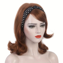 Short Curly Bob Cut Wig With Bangs Synthetic Wig Heat Resistant
