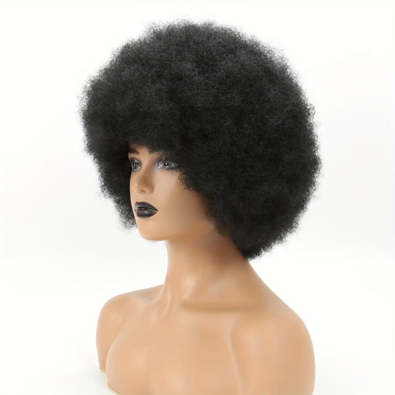 Curly Afro Wig Soft Natural Looking Puffy Full Wig for Women