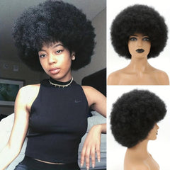 Curly Afro Wig Soft Natural Looking Puffy Full Wig for Women