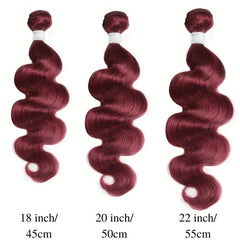 Brazilian Virgin Hair Burgundy Body Wave Double Weft 10A Human Hair 99J Red