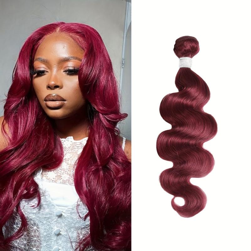 Brazilian Virgin Hair Burgundy Body Wave Double Weft 10A Human Hair 99J Red