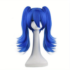 Long Curly Double Ponytail Synthetic Wig With Bangs Anime Cosplay Wig