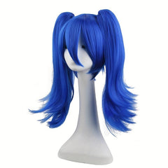 Long Curly Double Ponytail Synthetic Wig With Bangs Anime Cosplay Wig