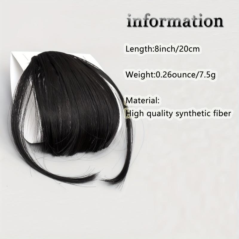 Clip In Synthetic Bangs With Sideburns Straight Hair Extensions