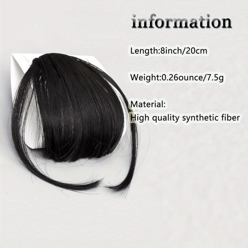 Clip In Synthetic Bangs With Sideburns Straight Hair Extensions