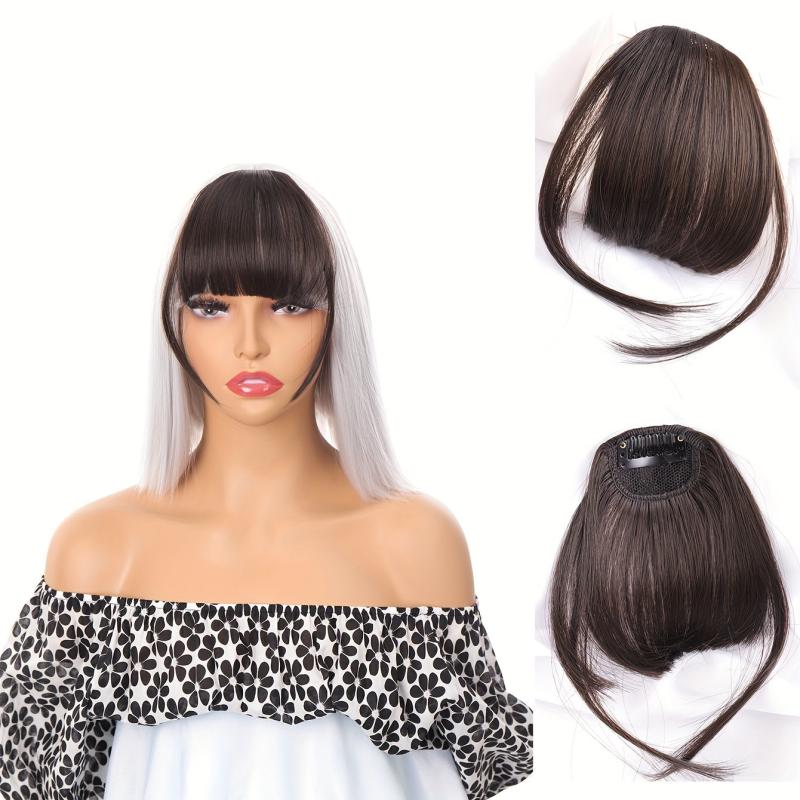 Clip In Synthetic Bangs With Sideburns Straight Hair Extensions