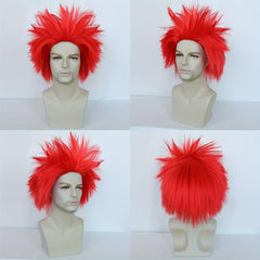 Red Spiky Layered Straight Cosplay Wig Men's Wigs for Halloween Costume Party