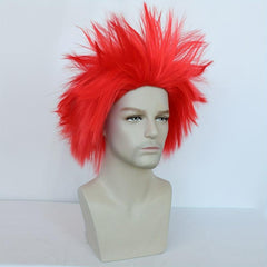 Red Spiky Layered Straight Cosplay Wig Men's Wigs for Halloween Costume Party