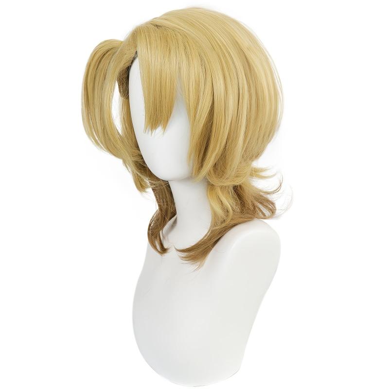 Long Curly Blonde Anime Wig with Bangs