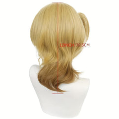 Long Curly Blonde Anime Wig with Bangs