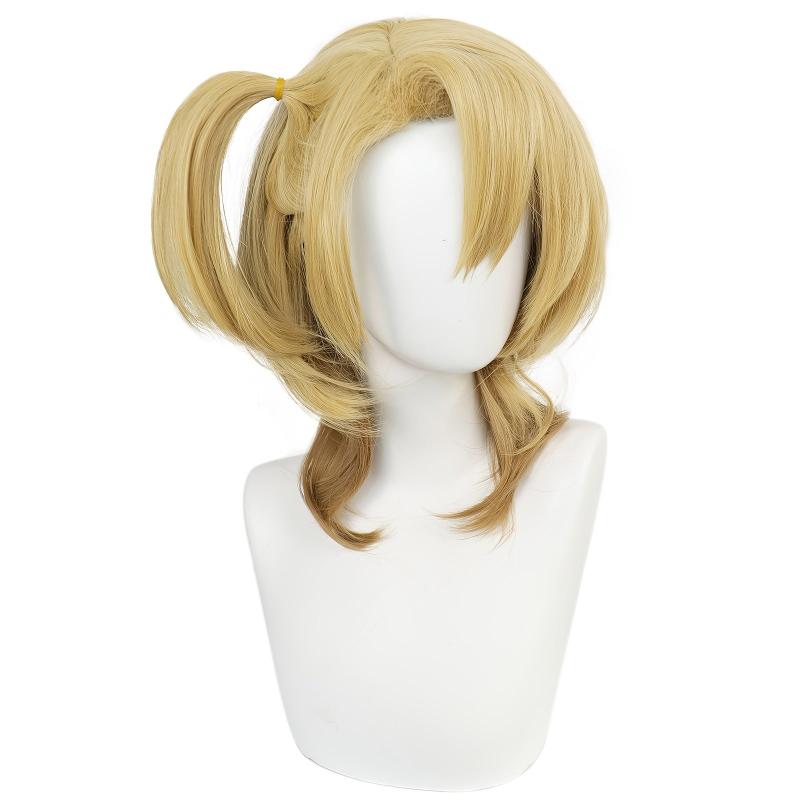 Long Curly Blonde Anime Wig with Bangs