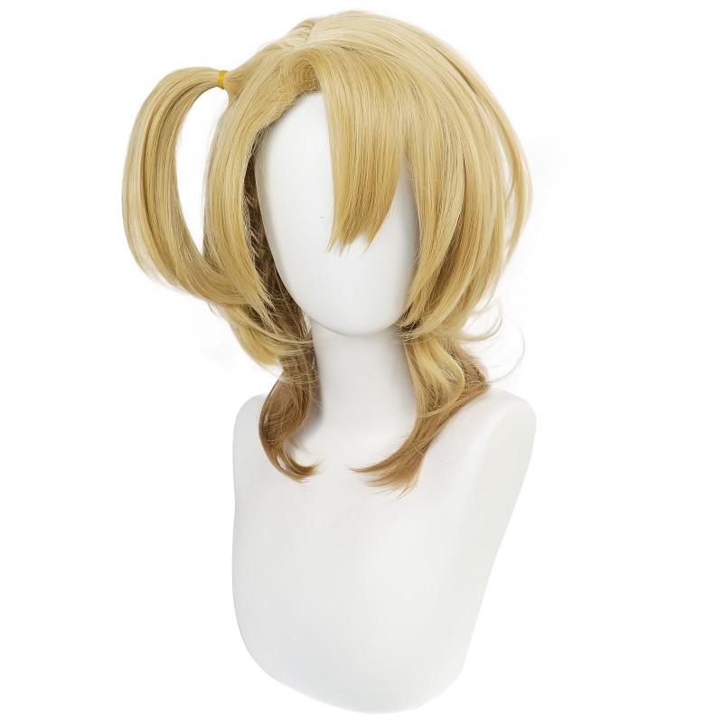 Long Curly Blonde Anime Wig with Bangs