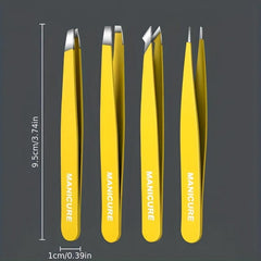 Stainless Steel Tweezers for Hair Removal Slant & Pointed Tips