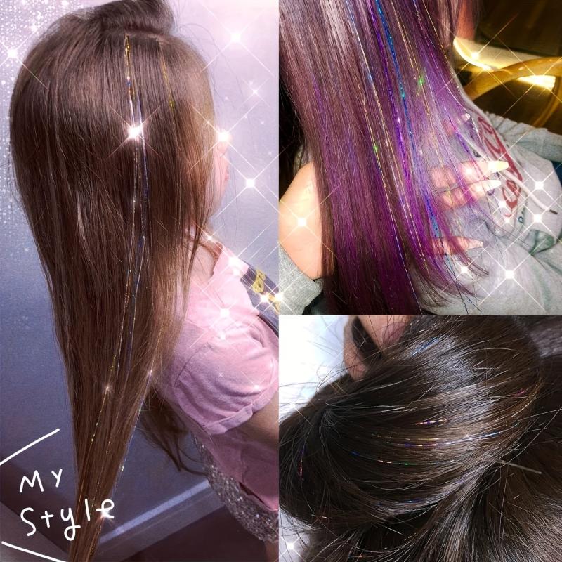 12 Colors Fairy Hair Extensions Tinsel Kit With Tool