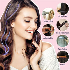 12 Colors Fairy Hair Extensions Tinsel Kit With Tool