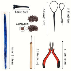 12 Colors Fairy Hair Extensions Tinsel Kit With Tool