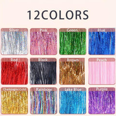 12 Colors Fairy Hair Extensions Tinsel Kit With Tool