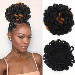 Puff Drawstring Afro Dreadlock Hair Bun Ponytail Extensions - 15 24 Cm