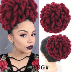 Puff Drawstring Afro Dreadlock Hair Bun Ponytail Extensions - 15 24 Cm