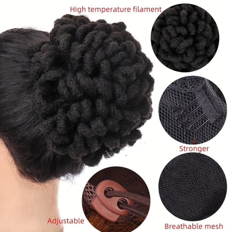 Puff Drawstring Afro Dreadlock Hair Bun Ponytail Extensions - 15 24 Cm