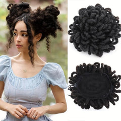 Puff Drawstring Afro Dreadlock Hair Bun Ponytail Extensions - 15 24 Cm