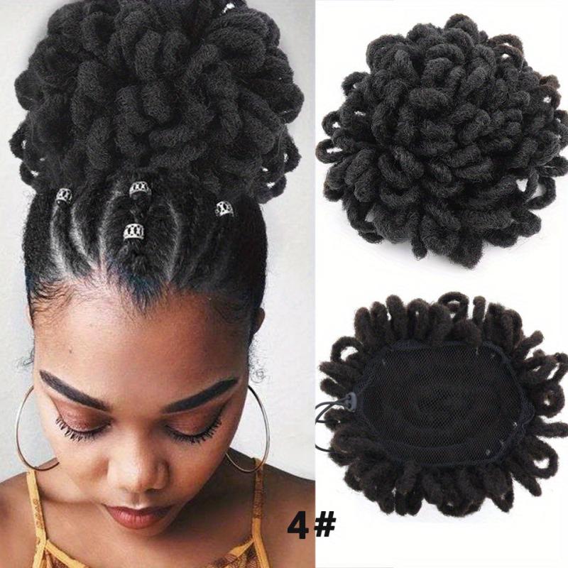 Puff Drawstring Afro Dreadlock Hair Bun Ponytail Extensions - 15 24 Cm