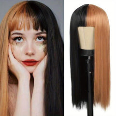 Two Tone Red Long Anime Cosplay Wig 60 96 Cm