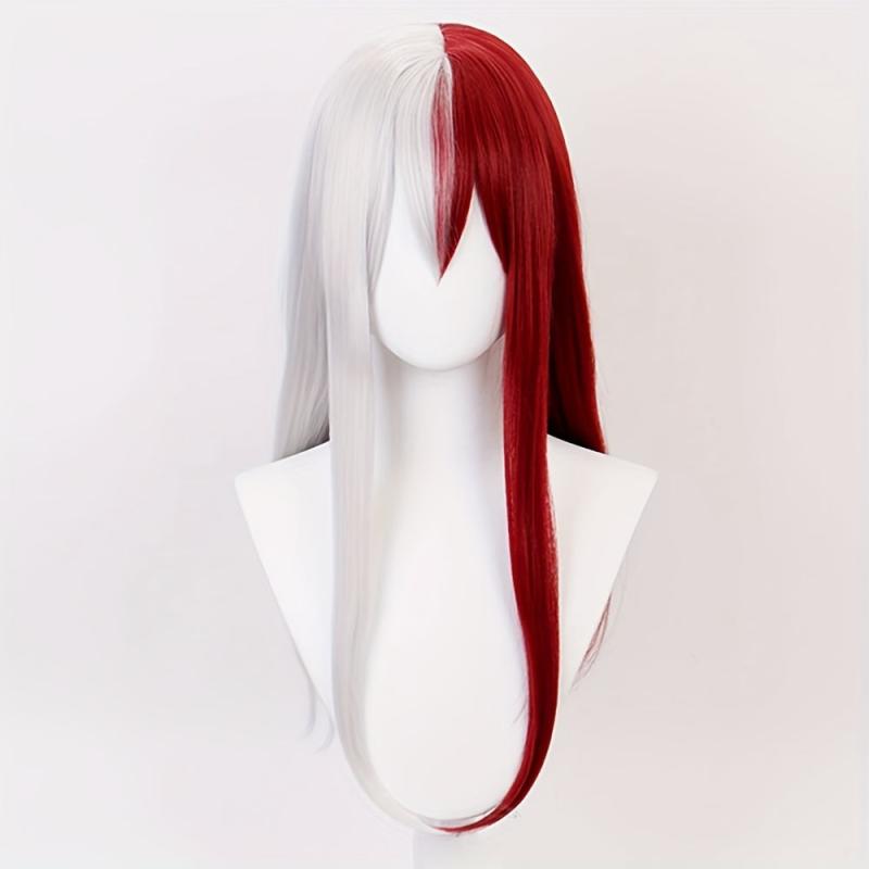 Two Tone Red Long Anime Cosplay Wig 60 96 Cm