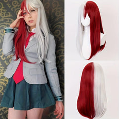 Two Tone Red Long Anime Cosplay Wig 60 96 Cm