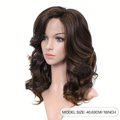 Shoulder Length Loose Wavy Synthetic Wig Medium Curly Side Parted Wig