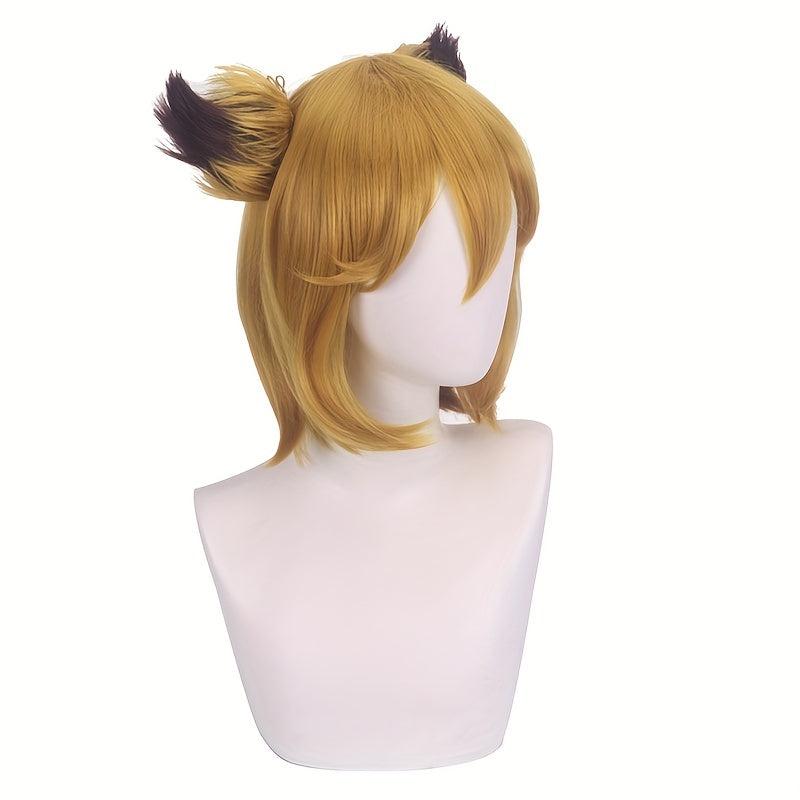 Short Straight Double Pigtail Synthetic Wig for Cosplay Party
