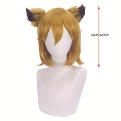 Short Straight Double Pigtail Synthetic Wig for Cosplay Party